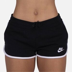 NIKE Heritage fleece shorts black/ white mini workout lounge shorts size small